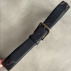 Black Leather Men's Belt